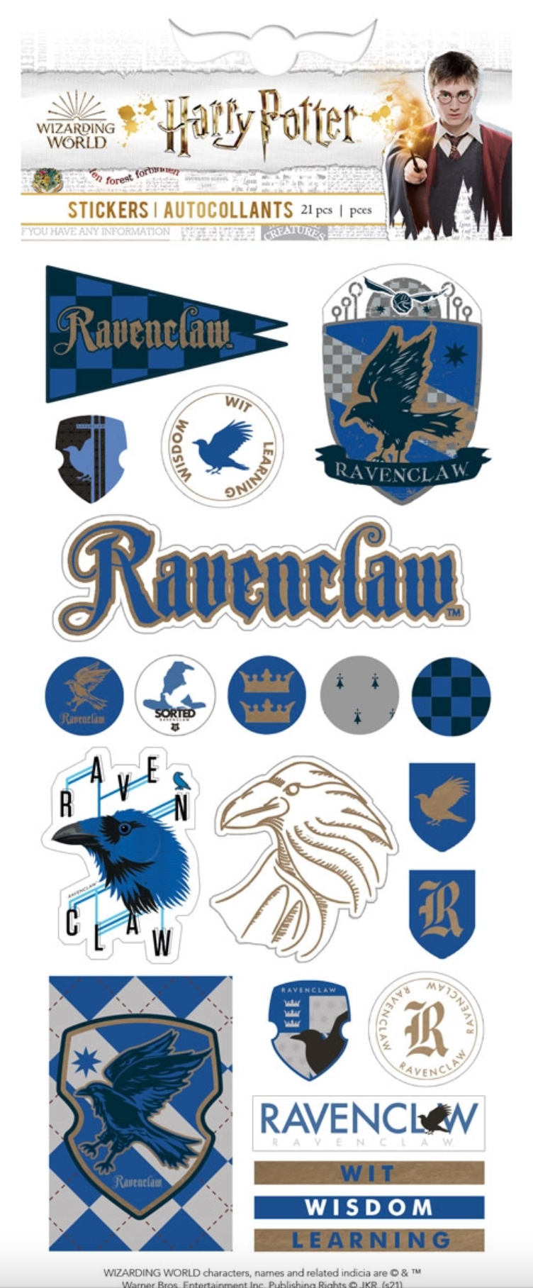 harry potter ravenclaw foil scrapbooking stickers bobble heads novelties costume prop shop popculturespot com