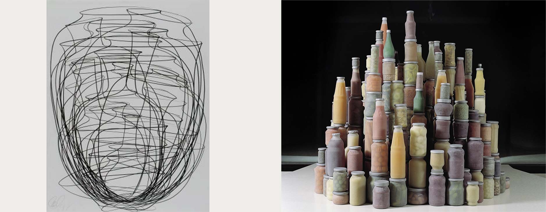 Tony Cragg, Untitled pencil on paper, Larder preserve jars