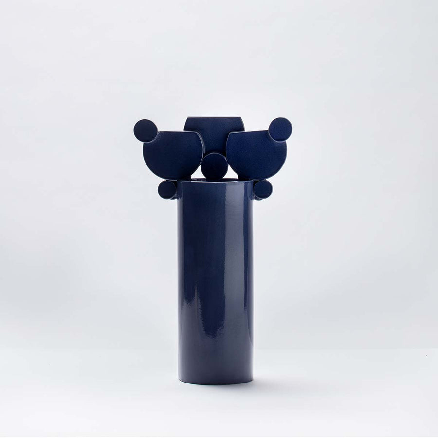 Milano, dark blue glazed ceramic vase - CuoreCarpenito - Fp Art Online