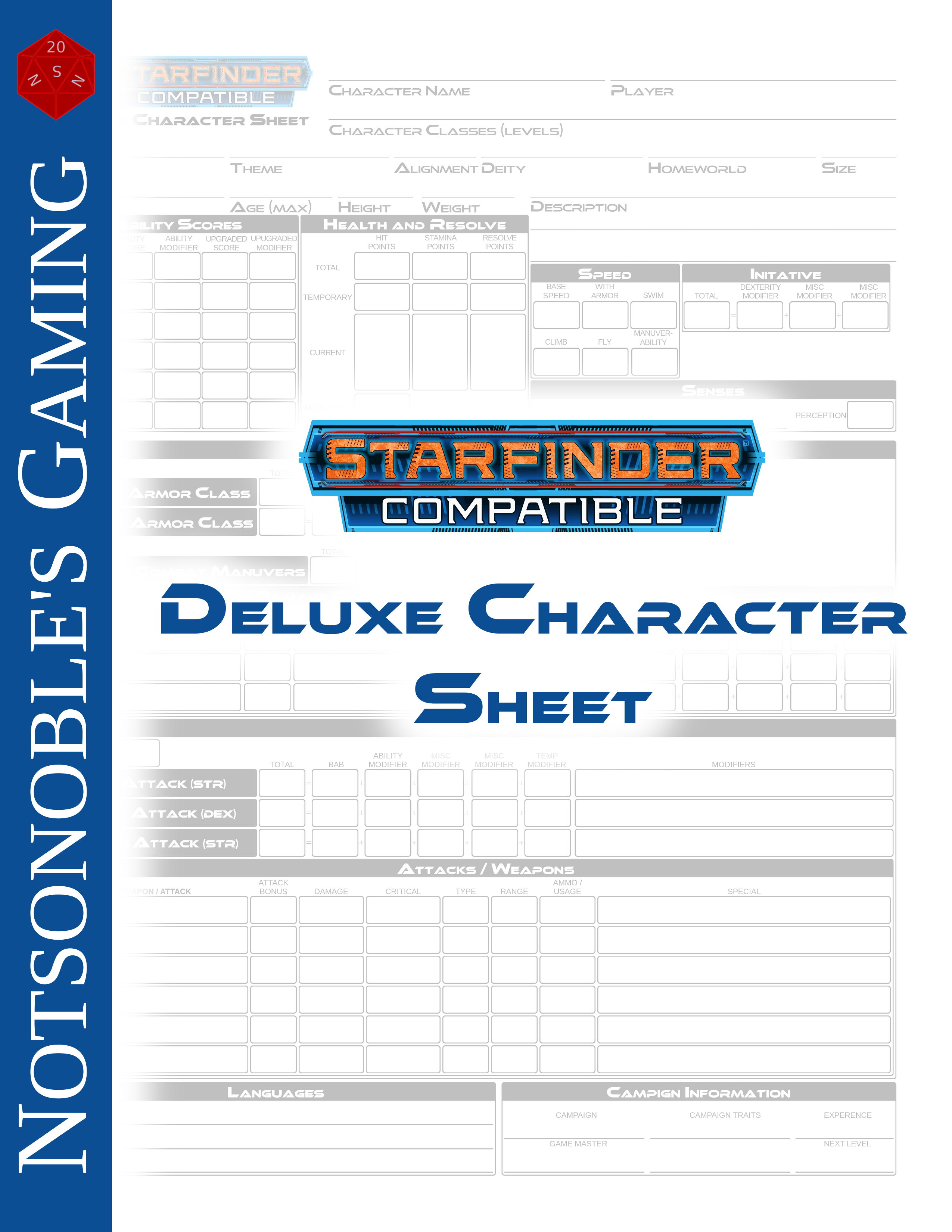 black and white path finder character sheet