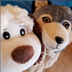 stuff your own teddy bear wolf and puppy