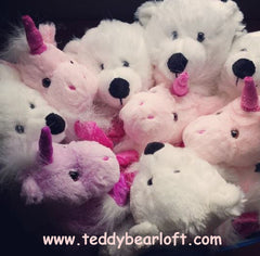 Polar Bear and Unicorn Teddy bear kits from Teddy Bear Loft