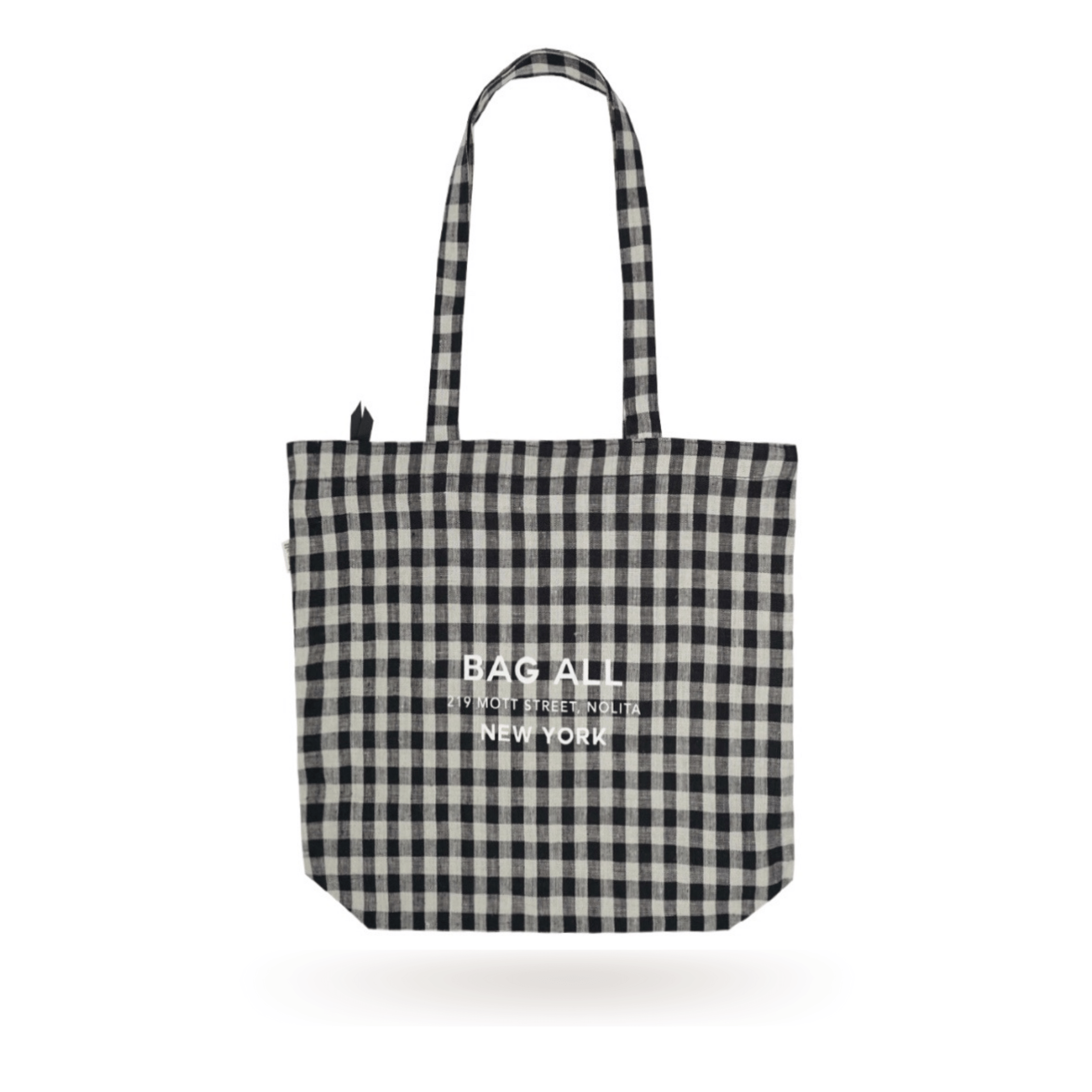 New York City Tote with Zipper and Inside Pocket, Gingham - Bag-all product image