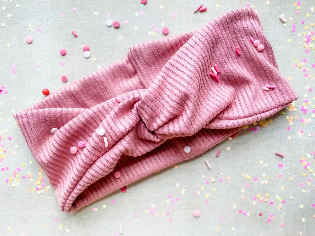 Dusty Rose Ribbed Turband Headband