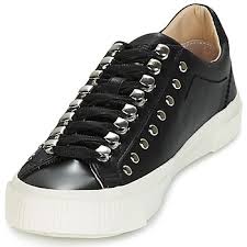 black sneakers leather womens