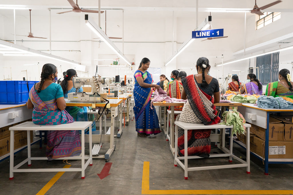 Latha manages the production line in our GOTS certified factory.