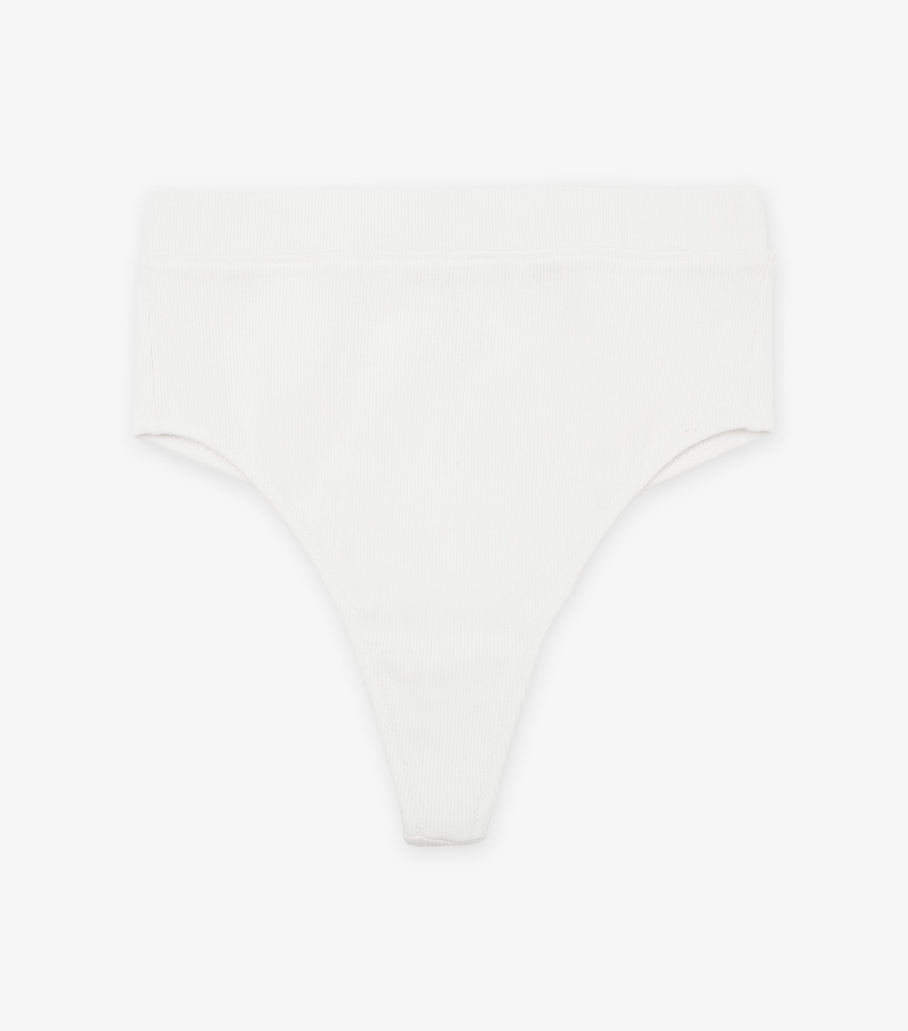 Last Chance Katie Rib Hi-Cut Thong - White