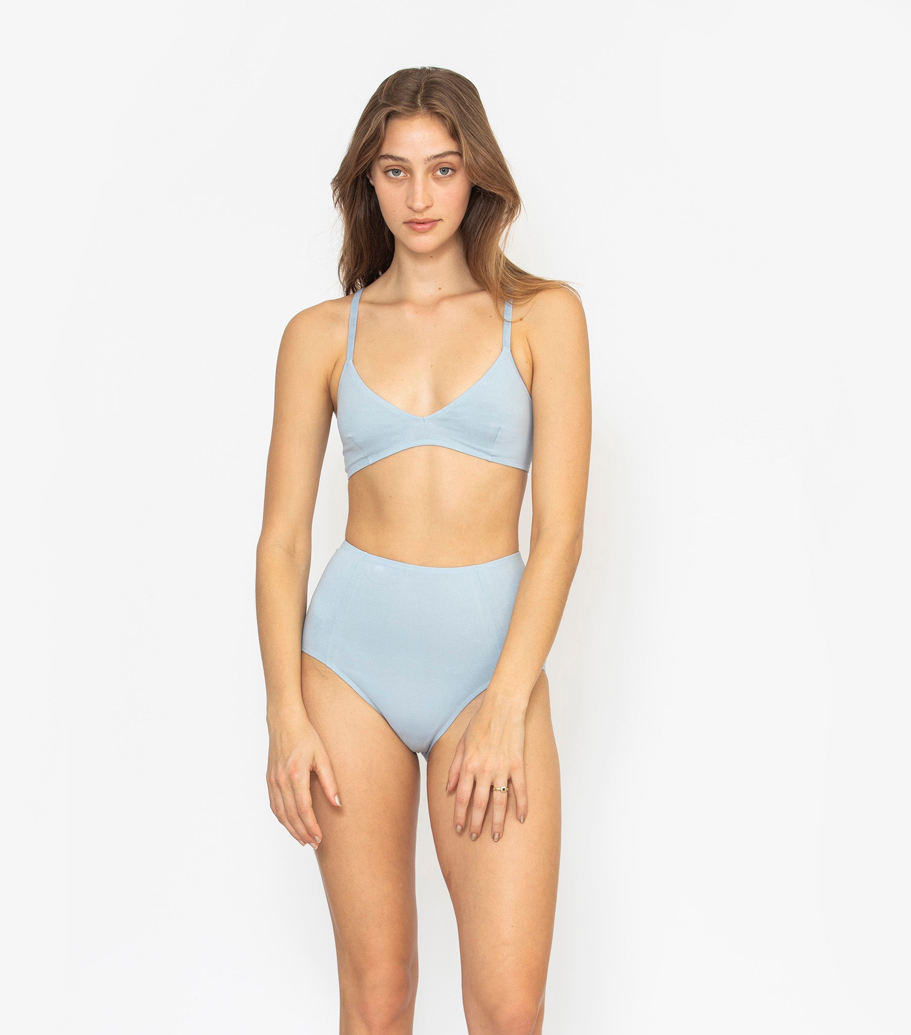 Organic Triangle Bra - Powder Blue