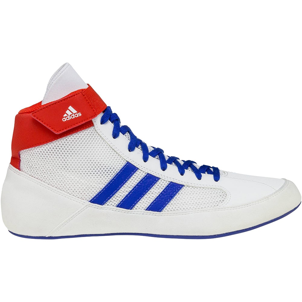 red white and blue adidas wrestling shoes
