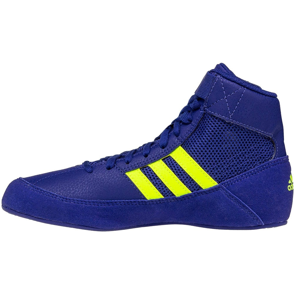 purple and gold wrestling shoes