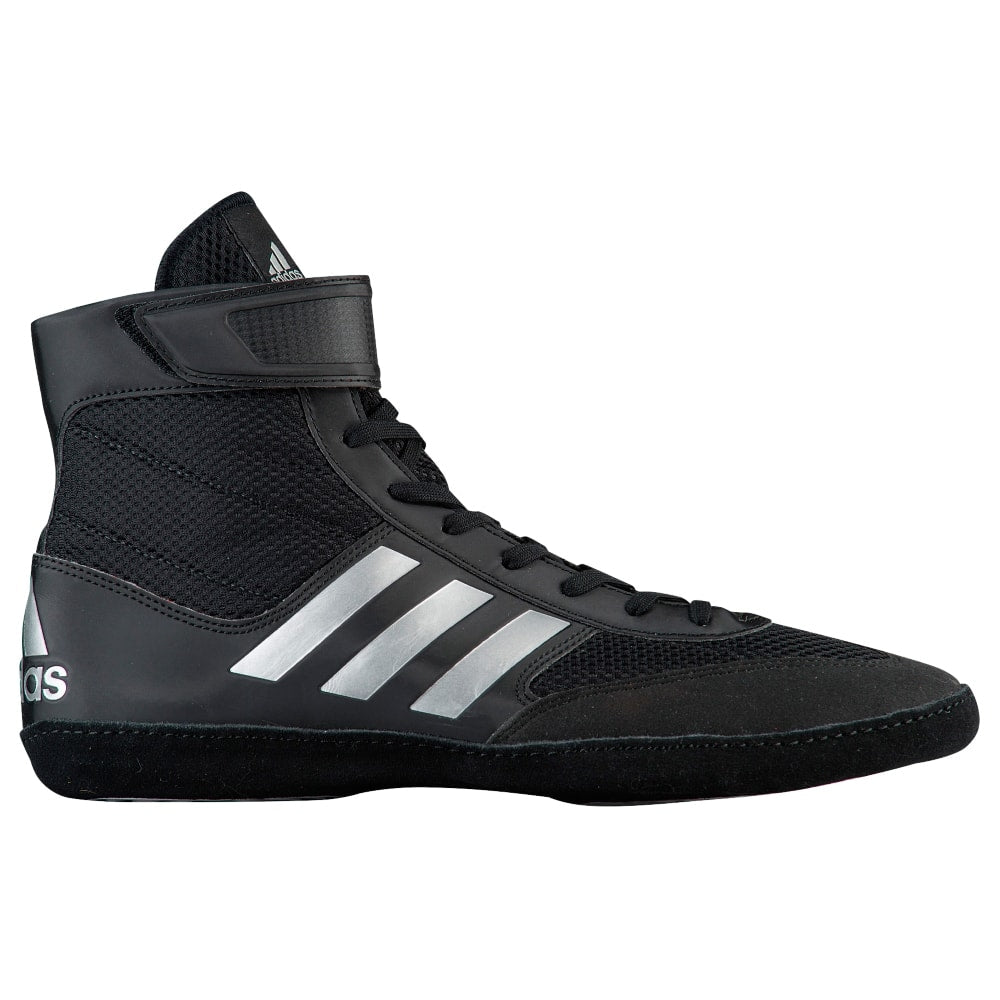 Adidas Combat Speed 5 Wrestling Shoes in Black / Silver / Black - Blue ...