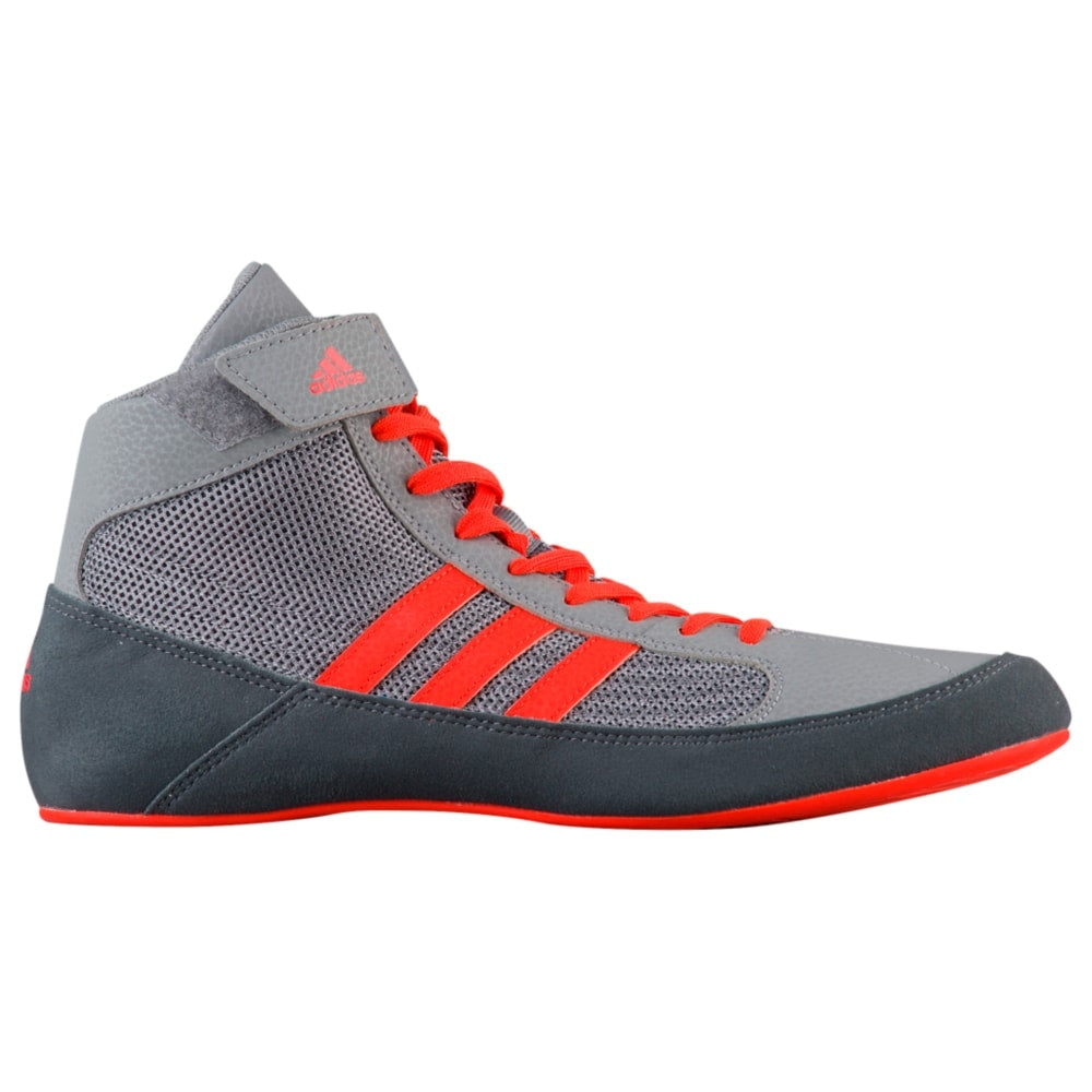 Youth Adidas HVC 2 Wrestling Shoes in Grey / Red / Grey - Blue Chip ...