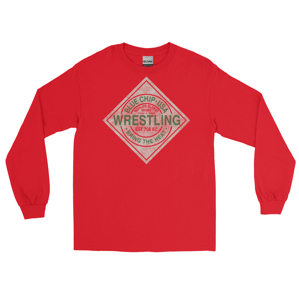 Bring the Heat 100% Cotton Long Sleeve T-Shirt - Blue Chip Wrestling product image