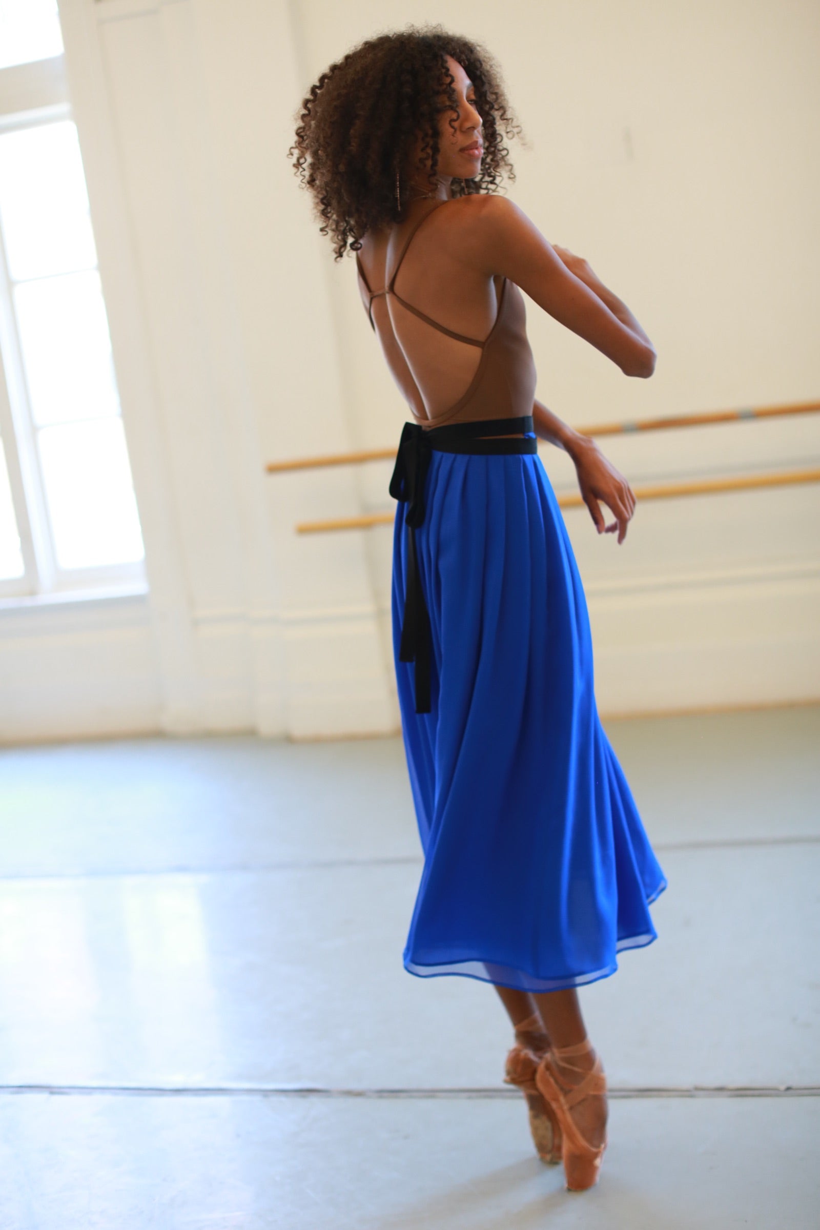 Chiffon Pleated Wrap Skirt | Sapphire