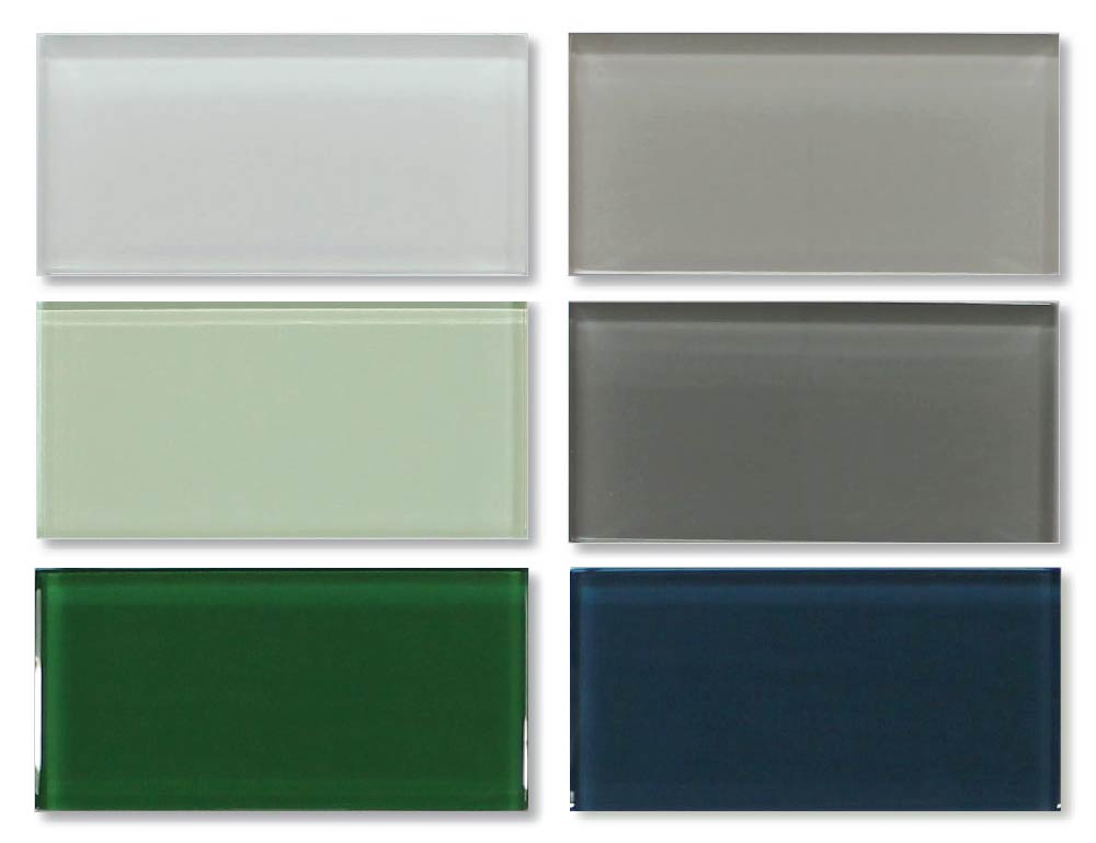 3x6 Glass Subway  Tiles  Combo Pack Variety Colors  Rocky 