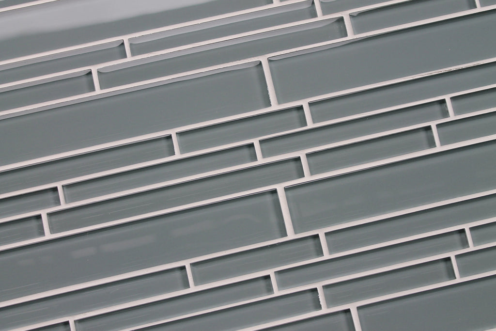 Chimney Smoke Gray Linear Glass Mosaic Tile Rocky Point Tile Online Tile Store