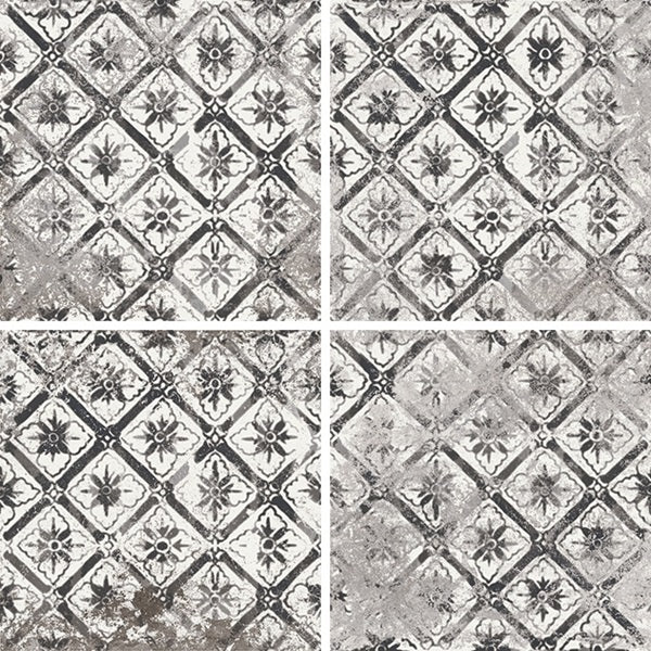 Mariner 900 8x8 Glazed Porcelain Pattern Floor Tiles Nera Decor