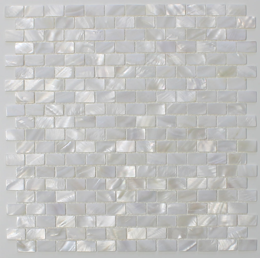 Mother of Pearl Oyster White Small Subway Mosaic Tiles ...