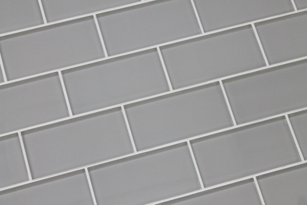 Pearl Gray 3x6  Glass  Subway  Tiles  Rocky Point Tile  