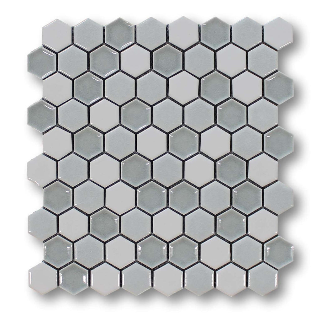 Honeycomb Beveled Hexagon Porcelain Mosaic Tiles Sky Mist Rocky Point Tile Online Tile Store 7255