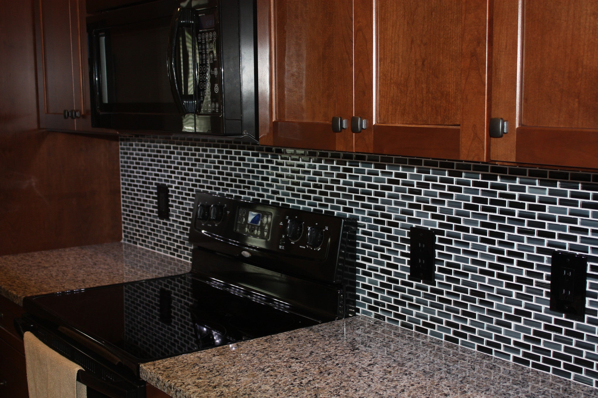 Starry Night Hand Painted Glass Mosaic Subway Tiles | Rocky Point Tile ...
