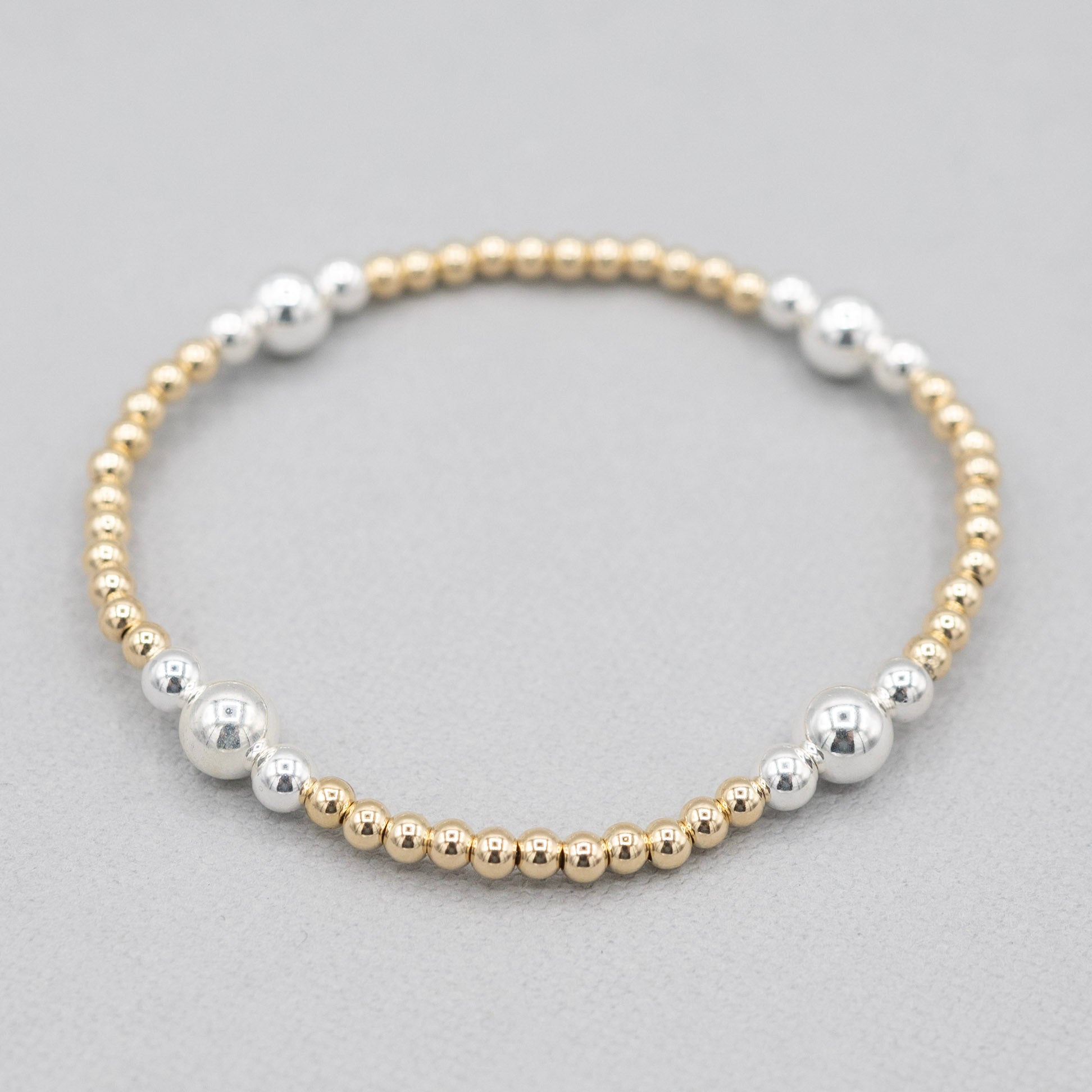 4mm Diamond Beads Bracelet White Gold 8