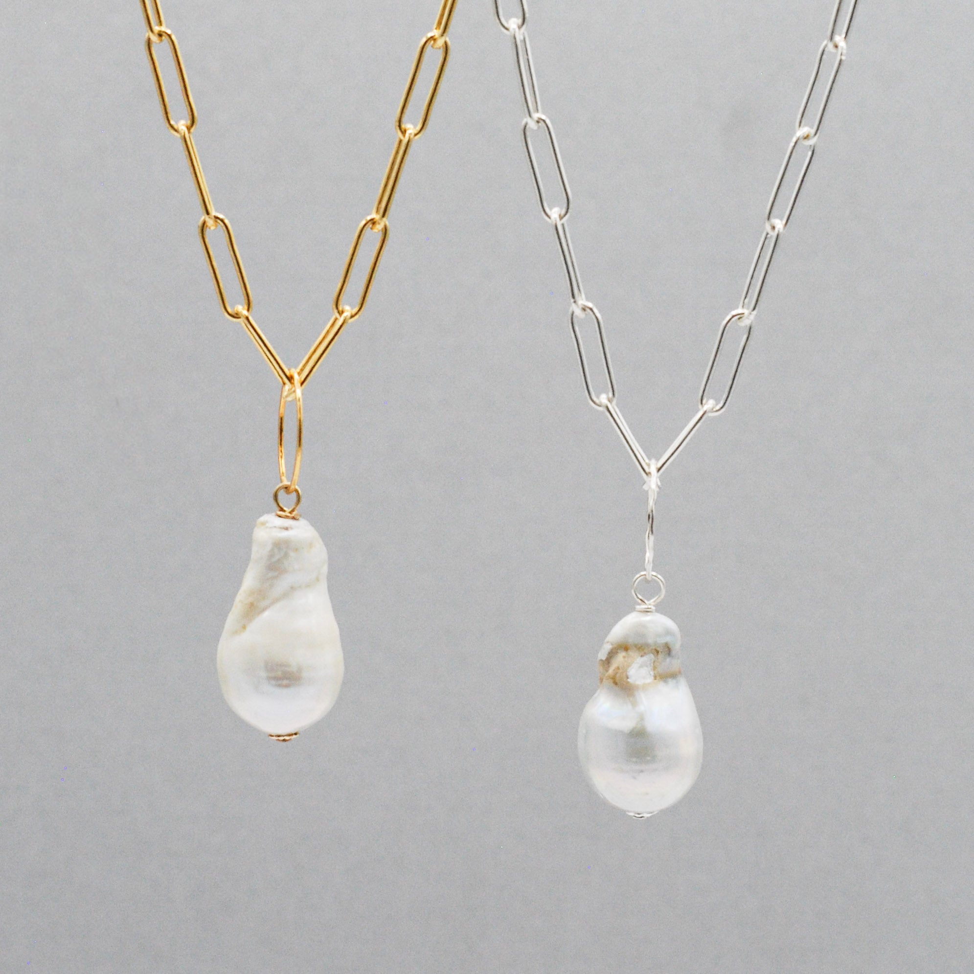 Drawn Chain Necklace- Minimalist Gemstone Jewelry – And Arlen