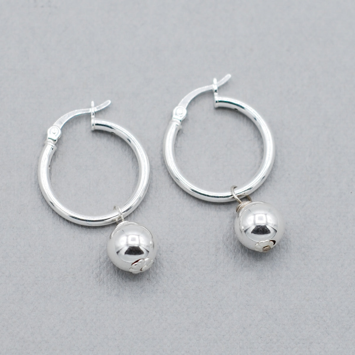 Sterling Silver Tube Hoops & Sterling Silver Drops