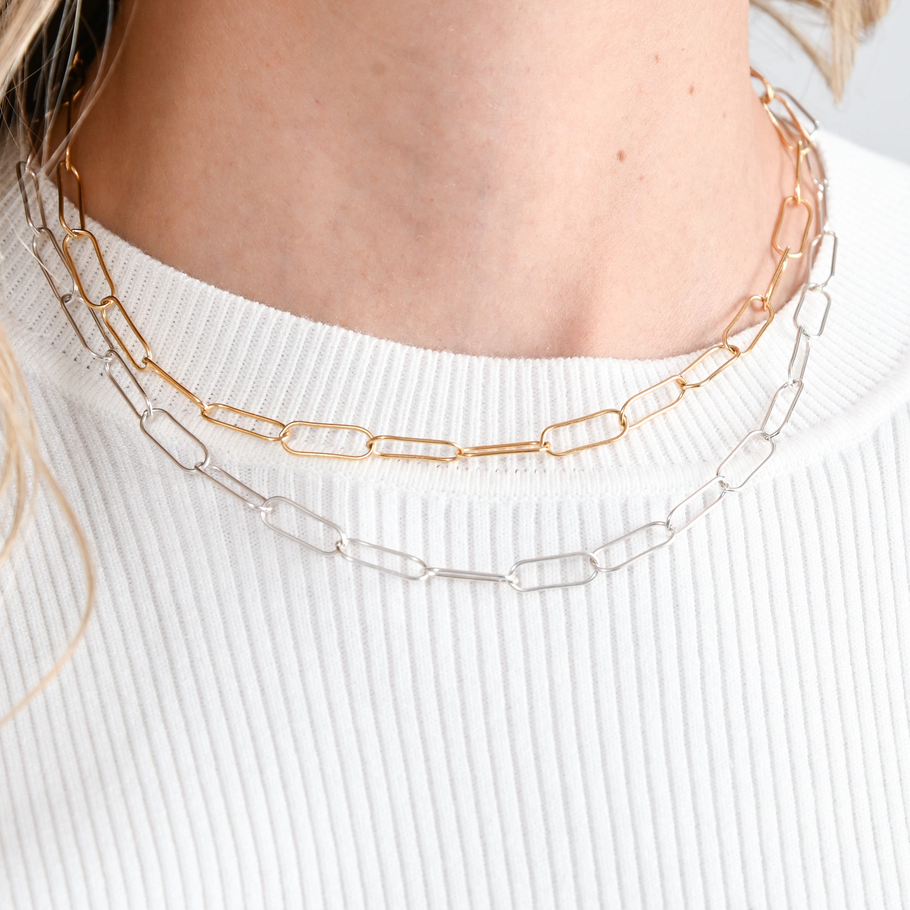 Midi Paperclip Chain Necklace – Layer the Love