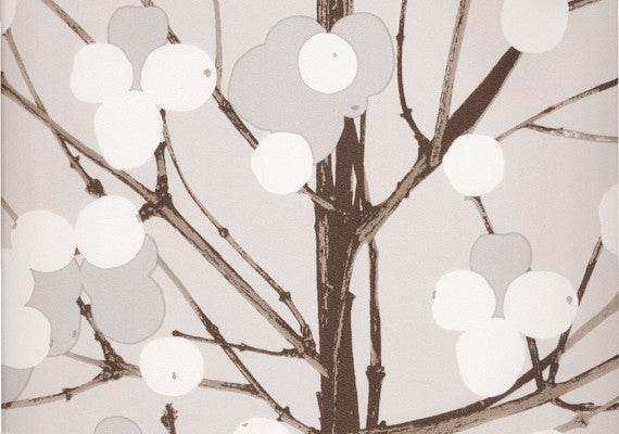 Marimekko Lumimarja Wallpaper Grey Silver Brown Kiitoslife