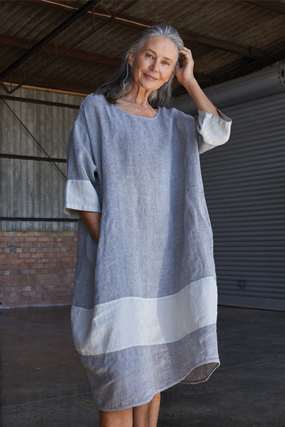 linen tulip dress