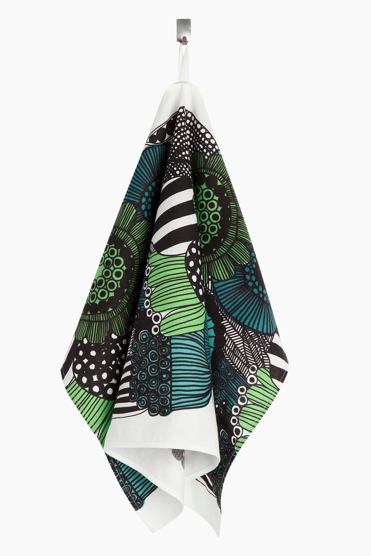 Marimekko Siirtolapuutarha Tea Towel Green/Black/White – KIITOSlife