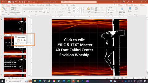 How to paste in PowerPoint