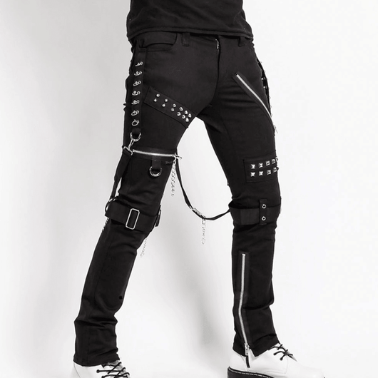 Black Studded Bondage Pants