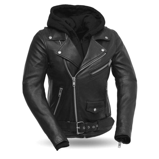 Leather Jacket with Removable Hoodie