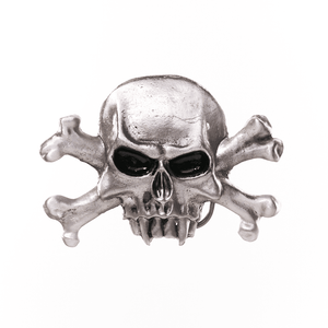 Vampire Skull and Crossbones Belt Buckle