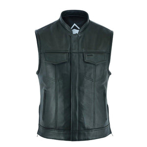 SHOT CALLER ZIP FRONT LEATHER VEST