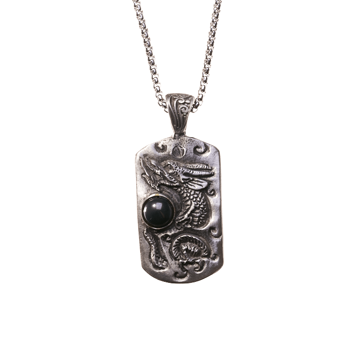 Dragon Dog Tag Necklace | The Alley Chicago