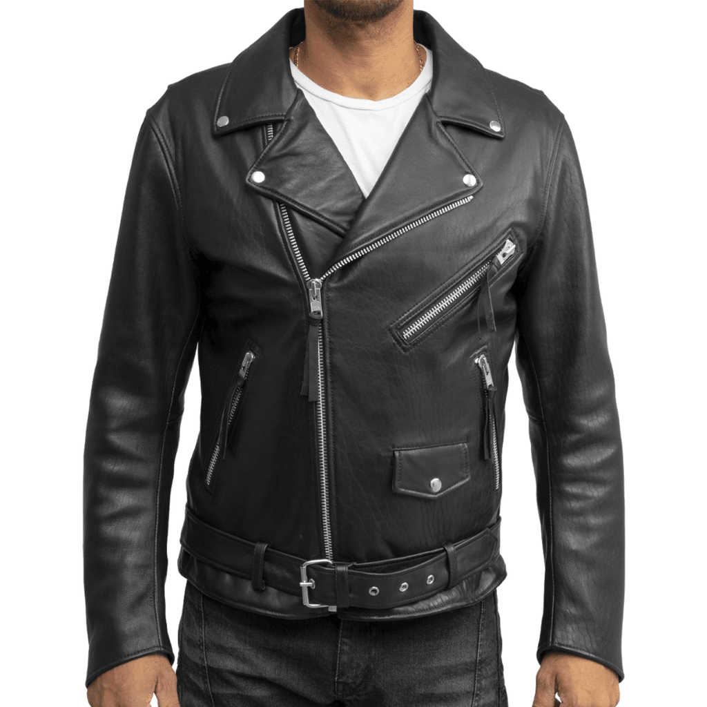 Classic Lambskin Leather Mens Motorcycle Jacket | The Alley Chicago