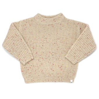 oh baby! Wide Rib Sweater Knit Millie Slouch in Vanilla Blush Combo