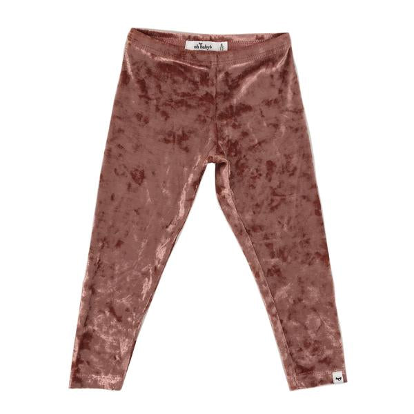 oh baby! Luxe Velvet Leggings, Clay Crush