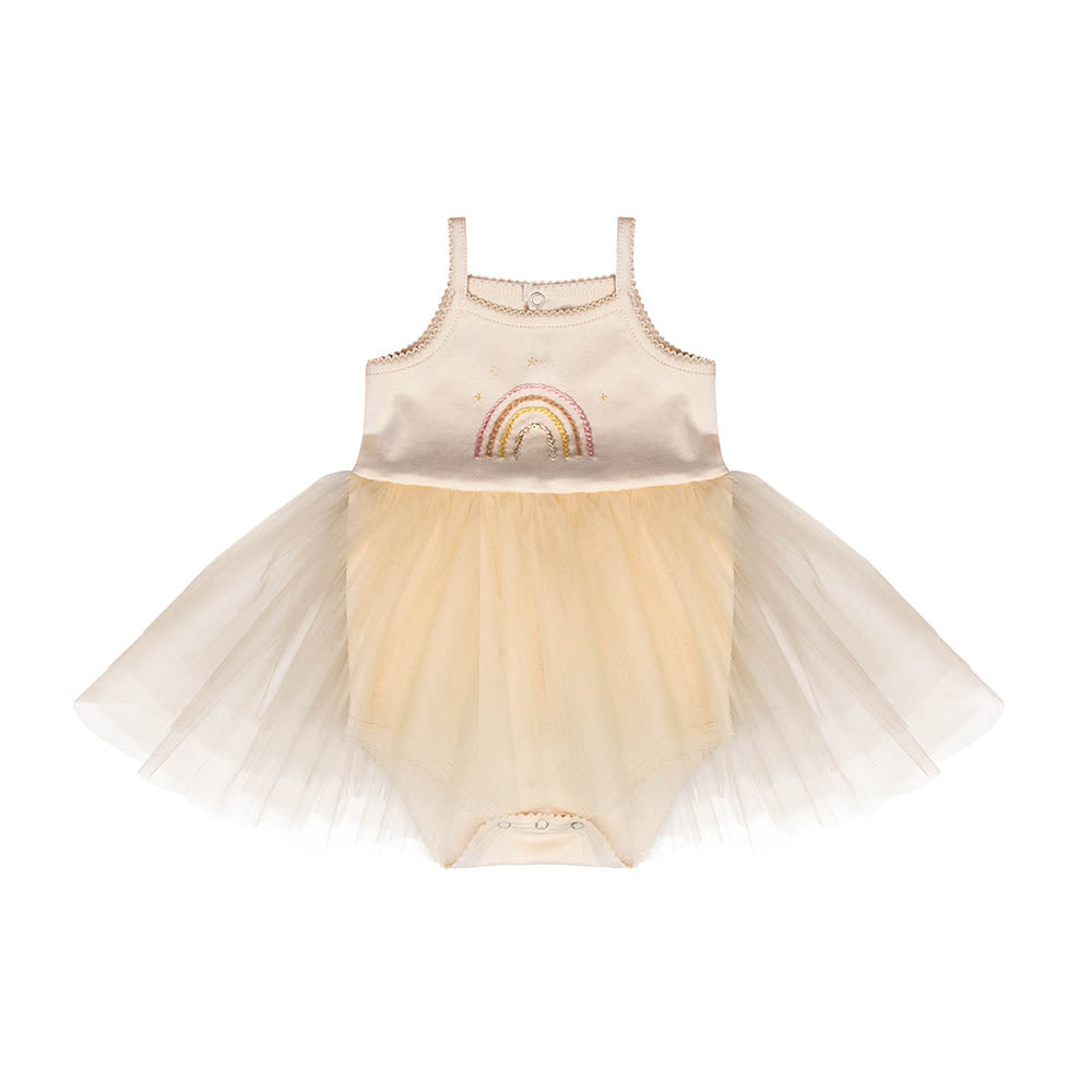 Wild Wawa Rainbow Tutu Bodysuit - Neutral