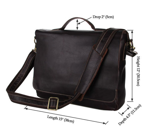 Messenger Bag, Detailed Black Leather – SuitedMan
