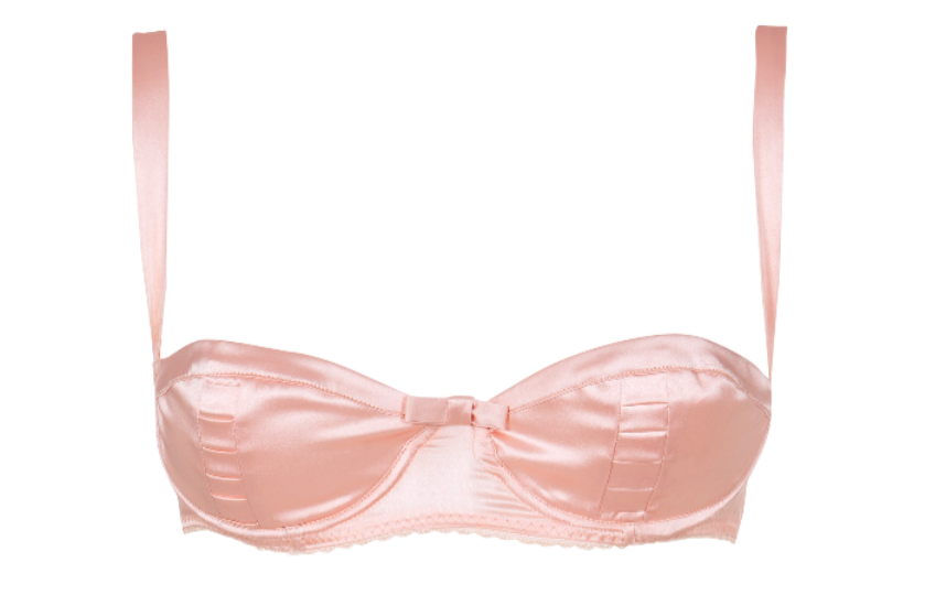 Pink Silk Satin Pleated Balconette Bra – Sarah Brown London Lingerie