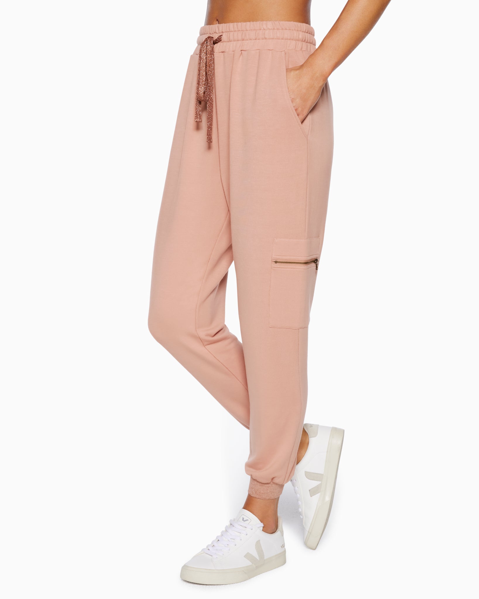  Kendra Drawstring Jogger in Caramel