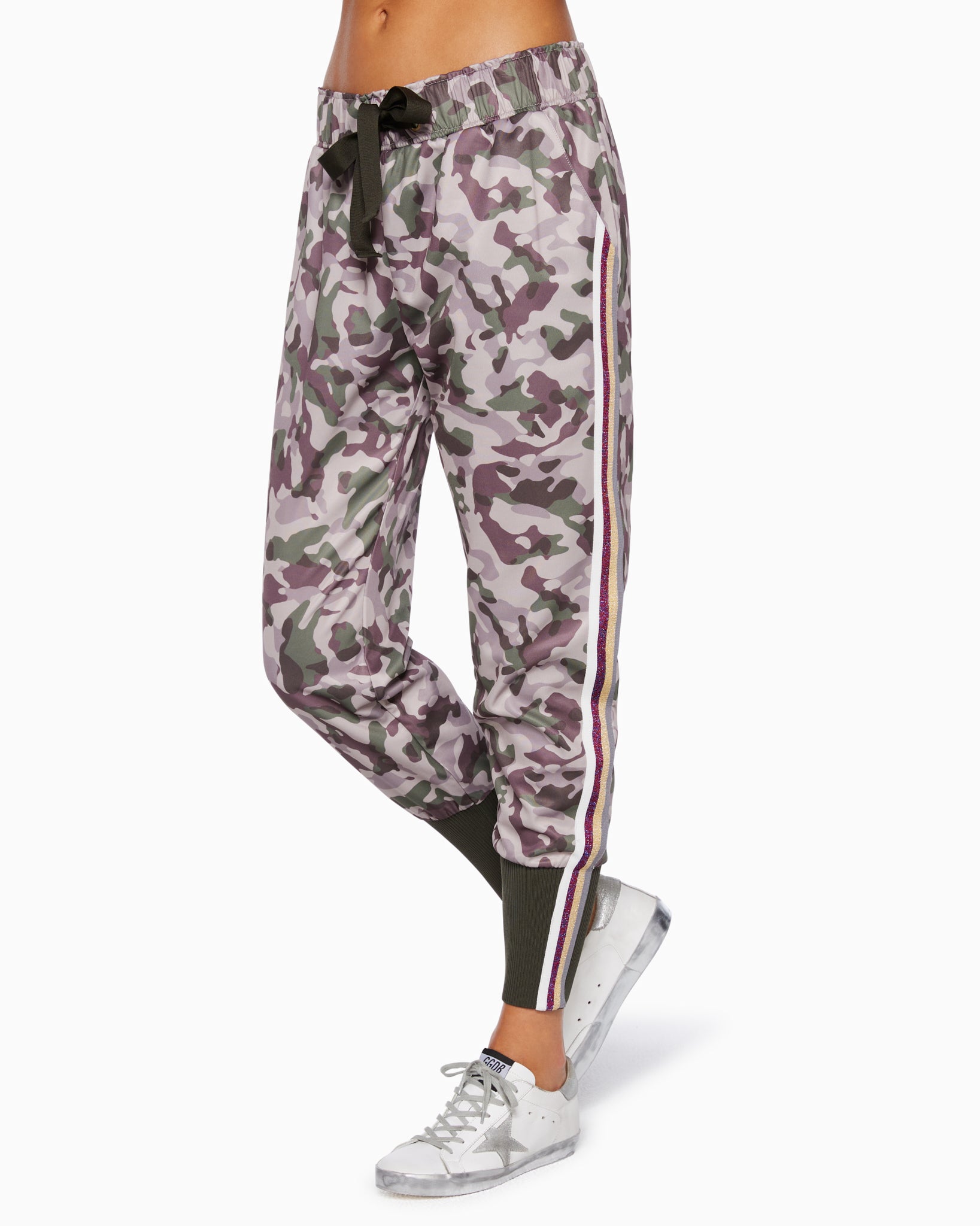  Printed Heather Drawstring Jogger in Olive Camo