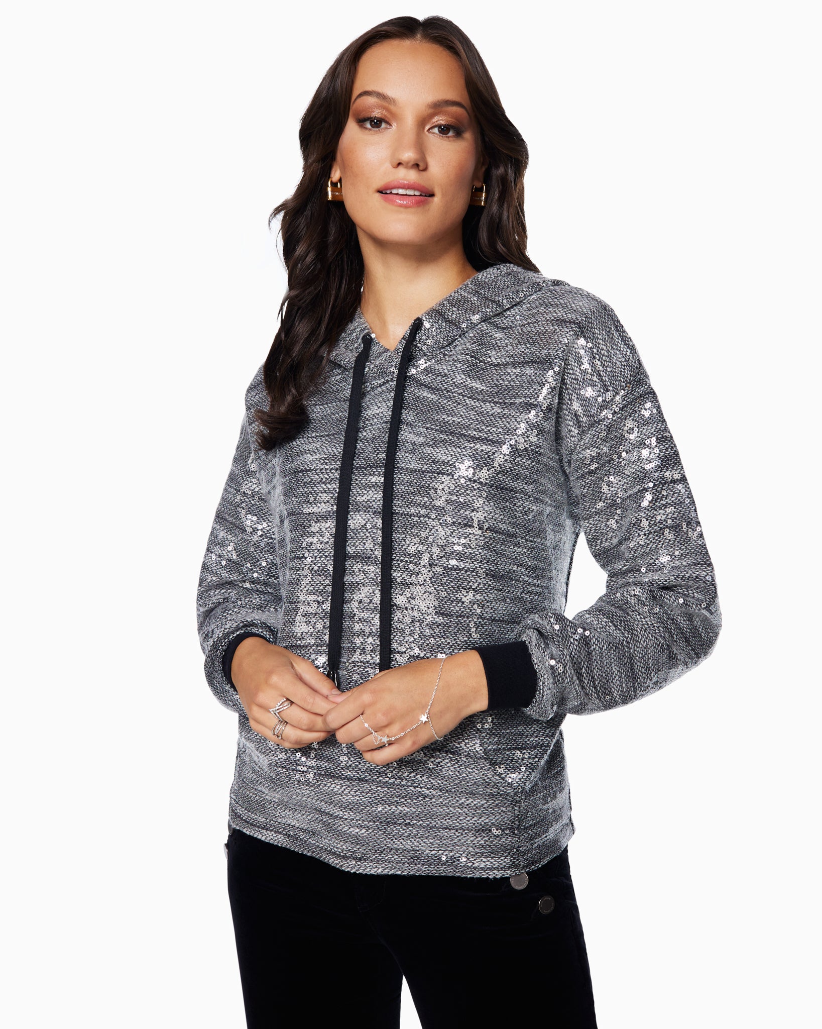  Harley Sequin Sweatshirt in Gunmetal