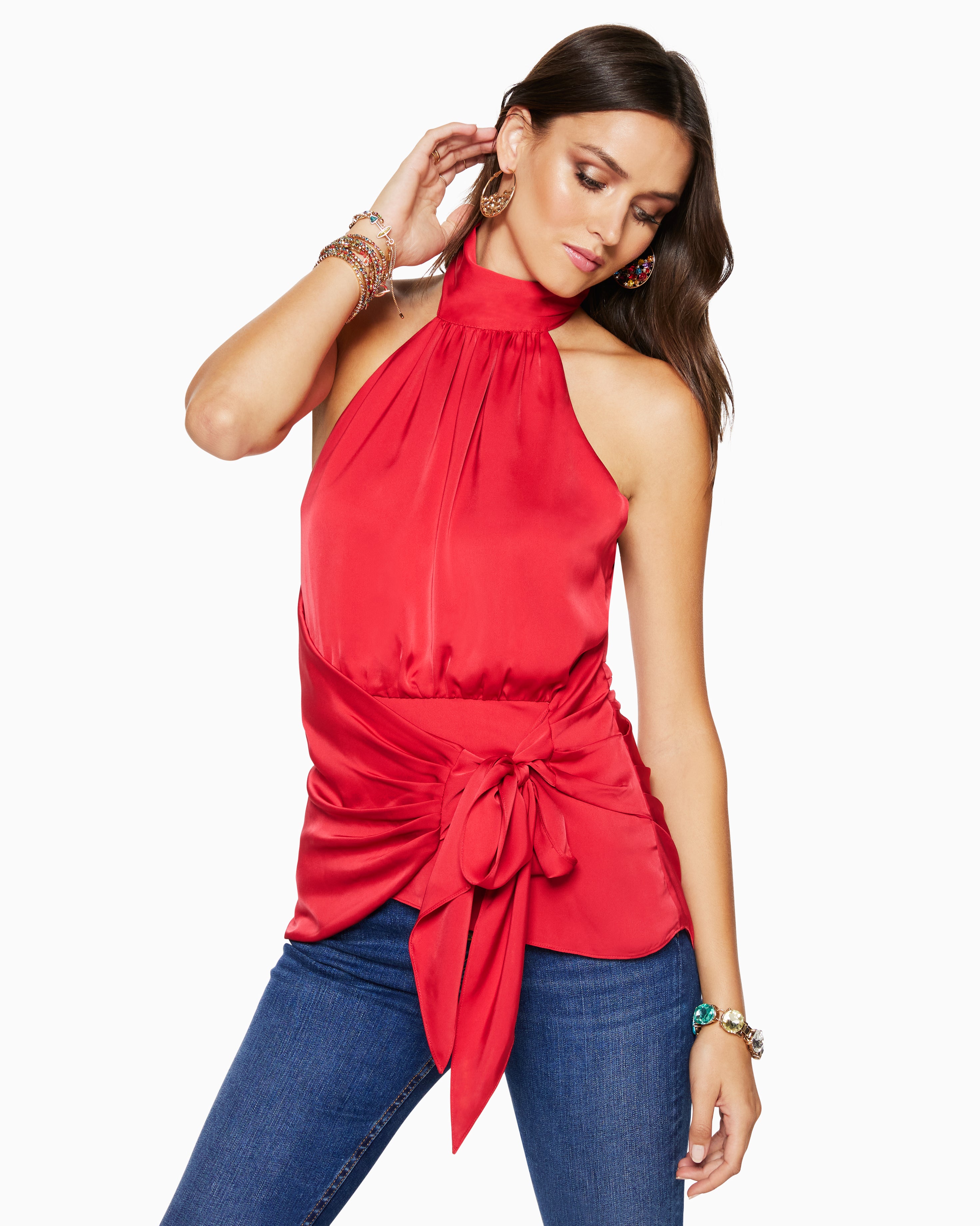  Daphne Wrap Blouse in Rouge