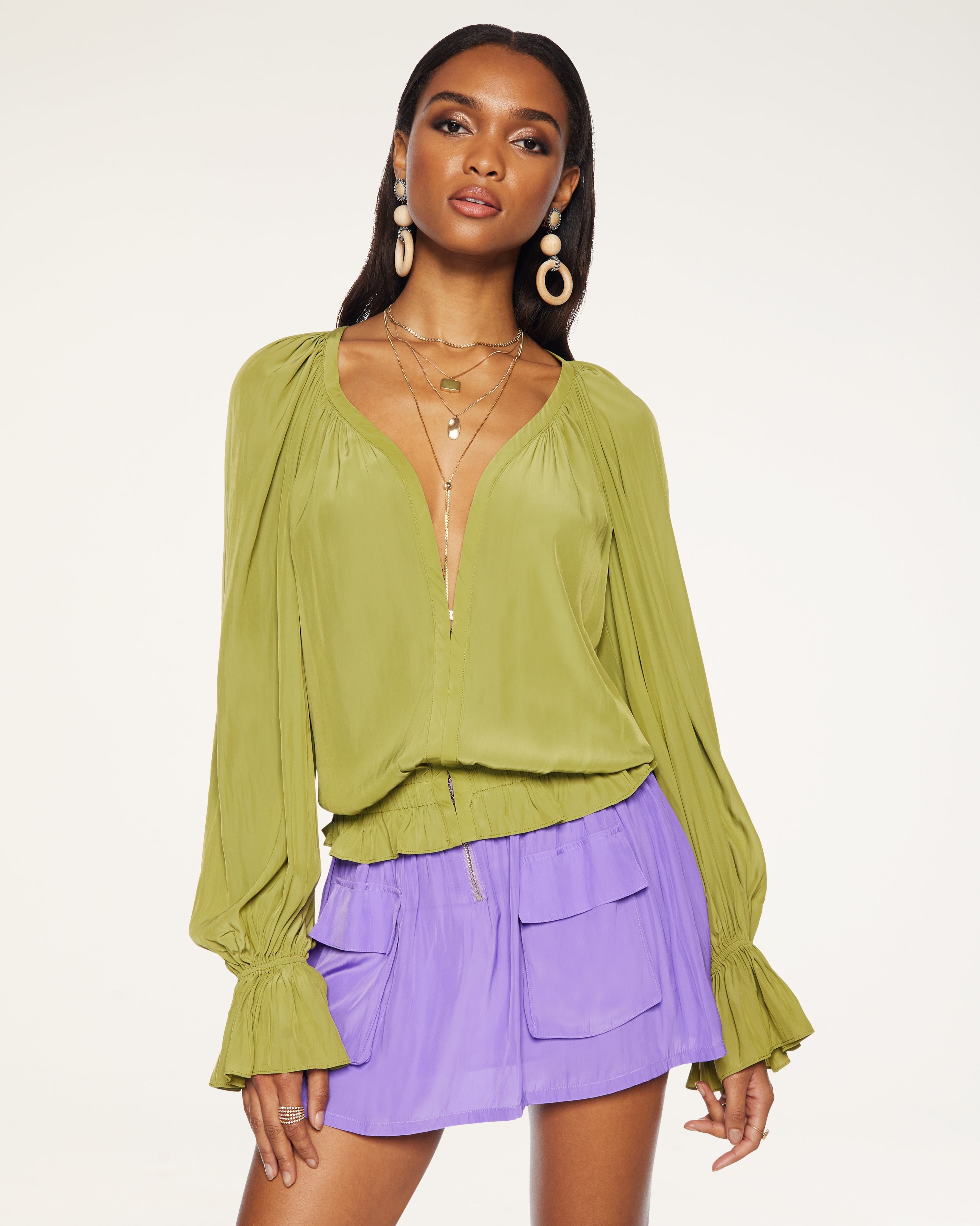  Brielle Puff Sleeve Blouse in Willow