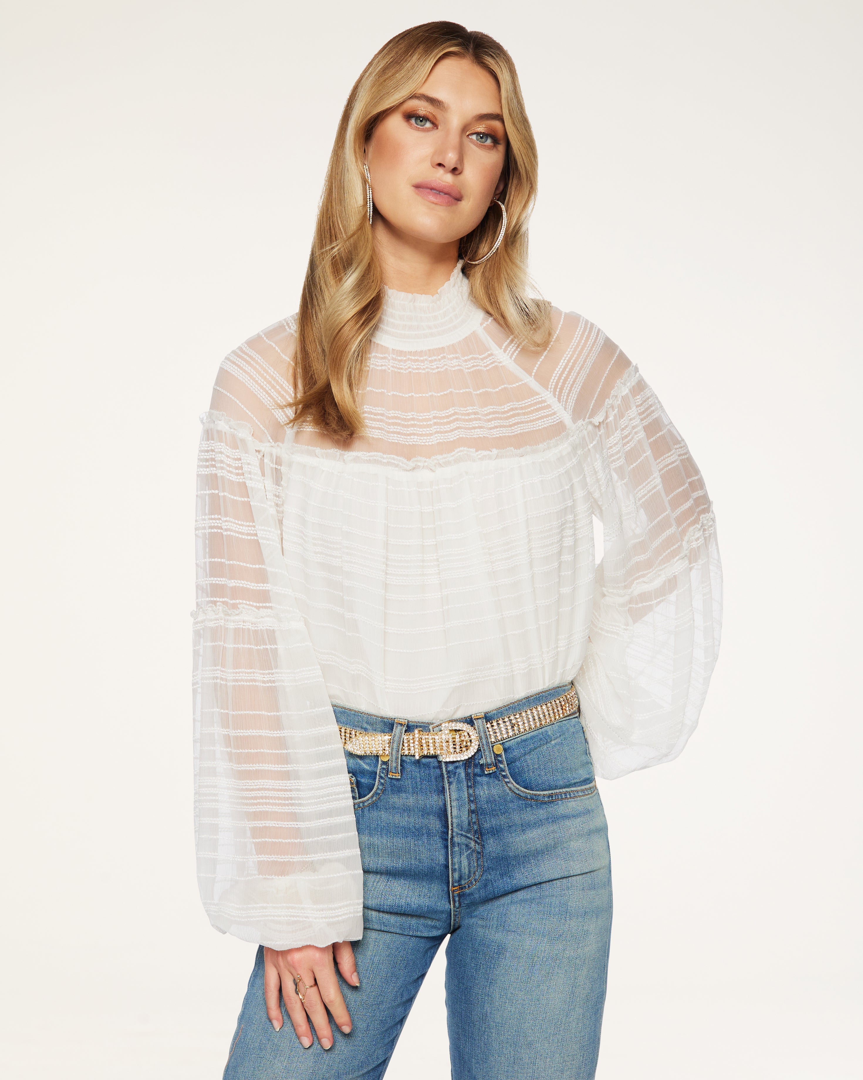  Winslow Turtleneck Blouse in Ivory